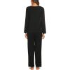 Ekouaer Womens Pajama Sets 2 Piece Lounge Set Fall Winter Pajamas Long Sleeve Pjs Top and Pants Soft Pj Sets Loose Sleepwear(A01-black)