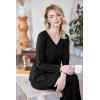 Ekouaer Womens Pajama Sets 2 Piece Lounge Set Fall Winter Pajamas Long Sleeve Pjs Top and Pants Soft Pj Sets Loose Sleepwear(A01-black)