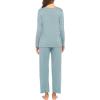 Ekouaer Womens Pajama Sets 2 Piece Lounge Set Fall Winter Pajamas Long Sleeve Pjs Top and Pants Soft Pj Sets Loose Sleepwear(Aqua Green)