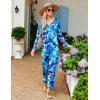 Ekouaer Womens Pajama Sets 2 Piece Lounge Set Fall Winter Pajamas Long Sleeve Pjs Top and Pants Soft Pj Sets Loose Sleepwear(Art Flowers)