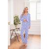 Ekouaer Womens Pajama Sets 2 Piece Lounge Set Fall Winter Pajamas Long Sleeve Pjs Top and Pants Soft Pj Sets Loose Sleepwear(Blue Butterfly)