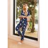 Ekouaer Womens Pajama Sets 2 Piece Lounge Set Fall Winter Pajamas Long Sleeve Pjs Top and Pants Soft Pj Sets Loose Sleepwear(Blue White Flower)
