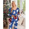 Ekouaer Womens Pajama Sets 2 Piece Lounge Set Fall Winter Pajamas Long Sleeve Pjs Top and Pants Soft Pj Sets Loose Sleepwear(Christmas Polar Bear-royal Blue)