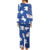 Ekouaer Womens Pajama Sets 2 Piece Lounge Set Fall Winter Pajamas Long Sleeve Pjs Top and Pants Soft Pj Sets Loose Sleepwear(Christmas Polar Bear-royal Blue)