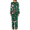 Ekouaer Womens Pajama Sets 2 Piece Lounge Set Fall Winter Pajamas Long Sleeve Pjs Top and Pants Soft Pj Sets Loose Sleepwear(Christmas Snowman Green)