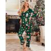 Ekouaer Womens Pajama Sets 2 Piece Lounge Set Fall Winter Pajamas Long Sleeve Pjs Top and Pants Soft Pj Sets Loose Sleepwear(Christmas Snowman Green)