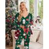 Ekouaer Womens Pajama Sets 2 Piece Lounge Set Fall Winter Pajamas Long Sleeve Pjs Top and Pants Soft Pj Sets Loose Sleepwear(Christmas Snowman Green)
