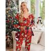 Ekouaer Womens Pajama Sets 2 Piece Lounge Set Fall Winter Pajamas Long Sleeve Pjs Top and Pants Soft Pj Sets Loose Sleepwear(Christmas Snowman Red)