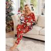 Ekouaer Womens Pajama Sets 2 Piece Lounge Set Fall Winter Pajamas Long Sleeve Pjs Top and Pants Soft Pj Sets Loose Sleepwear(Christmas Snowman Red)