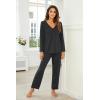 Ekouaer Womens Pajama Sets 2 Piece Lounge Set Fall Winter Pajamas Long Sleeve Pjs Top and Pants Soft Pj Sets Loose Sleepwear(Dark Gray)