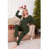 Ekouaer Womens Pajama Sets 2 Piece Lounge Set Fall Winter Pajamas Long Sleeve Pjs Top and Pants Soft Pj Sets Loose Sleepwear(Dark Green)