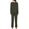 Ekouaer Womens Pajama Sets 2 Piece Lounge Set Fall Winter Pajamas Long Sleeve Pjs Top and Pants Soft Pj Sets Loose Sleepwear(Dark Green)
