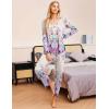 Ekouaer Womens Pajama Sets 2 Piece Lounge Set Fall Winter Pajamas Long Sleeve Pjs Top and Pants Soft Pj Sets Loose Sleepwear(Flowers-yellow Rose Red Blue)