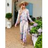 Ekouaer Womens Pajama Sets 2 Piece Lounge Set Fall Winter Pajamas Long Sleeve Pjs Top and Pants Soft Pj Sets Loose Sleepwear(Flowers-yellow Rose Red Blue)