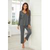 Ekouaer Womens Pajama Sets 2 Piece Lounge Set Fall Winter Pajamas Long Sleeve Pjs Top and Pants Soft Pj Sets Loose Sleepwear(Gray)
