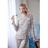 Ekouaer Womens Pajama Sets 2 Piece Lounge Set Fall Winter Pajamas Long Sleeve Pjs Top and Pants Soft Pj Sets Loose Sleepwear(Gray Coffee Cups)