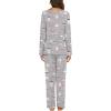 Ekouaer Womens Pajama Sets 2 Piece Lounge Set Fall Winter Pajamas Long Sleeve Pjs Top and Pants Soft Pj Sets Loose Sleepwear(Gray Coffee Cups)