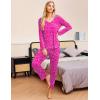 Ekouaer Womens Pajama Sets 2 Piece Lounge Set Fall Winter Pajamas Long Sleeve Pjs Top and Pants Soft Pj Sets Loose Sleepwear(Leopard-rose)