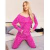 Ekouaer Womens Pajama Sets 2 Piece Lounge Set Fall Winter Pajamas Long Sleeve Pjs Top and Pants Soft Pj Sets Loose Sleepwear(Leopard-rose)