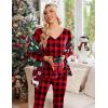 Ekouaer Womens Pajama Sets 2 Piece Lounge Set Fall Winter Pajamas Long Sleeve Pjs Top and Pants Soft Pj Sets Loose Sleepwear(Medium Chessboard-black and Red)