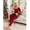 Ekouaer Womens Pajama Sets 2 Piece Lounge Set Fall Winter Pajamas Long Sleeve Pjs Top and Pants Soft Pj Sets Loose Sleepwear(Medium Chessboard-black and Red)