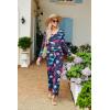 Ekouaer Womens Pajama Sets 2 Piece Lounge Set Fall Winter Pajamas Long Sleeve Pjs Top and Pants Soft Pj Sets Loose Sleepwear(Multicolored Dinosaurs)