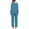 Ekouaer Womens Pajama Sets 2 Piece Lounge Set Fall Winter Pajamas Long Sleeve Pjs Top and Pants Soft Pj Sets Loose Sleepwear(Peacock Blue)