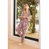 Ekouaer Womens Pajama Sets 2 Piece Lounge Set Fall Winter Pajamas Long Sleeve Pjs Top and Pants Soft Pj Sets Loose Sleepwear(Pink White Flower)