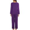 Ekouaer Womens Pajama Sets 2 Piece Lounge Set Fall Winter Pajamas Long Sleeve Pjs Top and Pants Soft Pj Sets Loose Sleepwear(Purple)