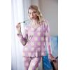 Ekouaer Womens Pajama Sets 2 Piece Lounge Set Fall Winter Pajamas Long Sleeve Pjs Top and Pants Soft Pj Sets Loose Sleepwear(Purple Daisy Flowers)