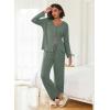Ekouaer Womens Pajama Sets Button Up Long Sleeve Pjs Soft Lounge Set 2 Piece Sleepwear with Pockets(Army Green)