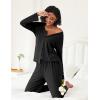 Ekouaer Womens Pajama Sets Button Up Long Sleeve Pjs Soft Lounge Set 2 Piece Sleepwear with Pockets(Black)