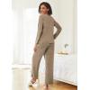 Ekouaer Womens Pajama Sets Button Up Long Sleeve Pjs Soft Lounge Set 2 Piece Sleepwear with Pockets(Khaki)