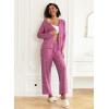 Ekouaer Womens Pajama Sets Button Up Long Sleeve Pjs Soft Lounge Set 2 Piece Sleepwear with Pockets(Rose Red)
