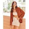 Ekouaer Womens Pajama Sets Long Sleeve Ribbed Knit Lounge Set Button Down Soft 2 Piece Pjs With Pockets(Caramel)