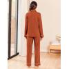 Ekouaer Womens Pajama Sets Long Sleeve Ribbed Knit Lounge Set Button Down Soft 2 Piece Pjs With Pockets(Caramel)
