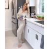 Ekouaer Womens Pajama Sets Long Sleeve Ribbed Knit Lounge Set Button Down Soft 2 Piece Pjs With Pockets(Champagne)