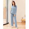Ekouaer Womens Pajama Sets Long Sleeve Ribbed Knit Lounge Set Button Down Soft 2 Piece Pjs With Pockets(Light Blue)