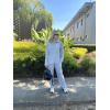 Ekouaer Womens Pajama Sets Long Sleeve Ribbed Knit Lounge Set Button Down Soft 2 Piece Pjs With Pockets(Light Grey)