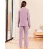 Ekouaer Womens Pajama Sets Long Sleeve Ribbed Knit Lounge Set Button Down Soft 2 Piece Pjs With Pockets(Pink)