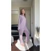 Ekouaer Womens Pajama Sets Long Sleeve Ribbed Knit Lounge Set Button Down Soft 2 Piece Pjs With Pockets(Pink)
