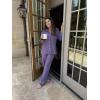 Ekouaer Womens Pajama Sets Long Sleeve Ribbed Knit Lounge Set Button Down Soft 2 Piece Pjs With Pockets(Purple)