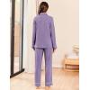 Ekouaer Womens Pajama Sets Long Sleeve Ribbed Knit Lounge Set Button Down Soft 2 Piece Pjs With Pockets(Purple)