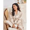 Ekouaer Womens Pajama Sets Satin Silk Pjs Classic Button Down Sleepwear Soft Long Sleeve Lounge Sets(Champagne)