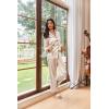 Ekouaer Womens Pajama Sets Satin Silk Pjs Classic Button Down Sleepwear Soft Long Sleeve Lounge Sets(Champagne)