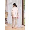 Ekouaer Womens Pajama Sets Satin Silk Pjs Classic Button Down Sleepwear Soft Long Sleeve Lounge Sets(Champagne)