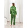 Ekouaer Womens Pajama Sets Satin Silk Pjs Classic Button Down Sleepwear Soft Long Sleeve Lounge Sets(Christmas Green)