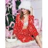 Ekouaer Womens Pajama Sets Satin Silk Pjs Classic Button Down Sleepwear Soft Long Sleeve Lounge Sets(Christmas Red)
