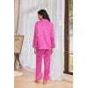 Ekouaer Womens Pajama Sets Satin Silk Pjs Classic Button Down Sleepwear Soft Long Sleeve Lounge Sets(Hot Pink Leopard)