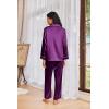 Ekouaer Womens Pajama Sets Satin Silk Pjs Classic Button Down Sleepwear Soft Long Sleeve Lounge Sets(Wineberry)